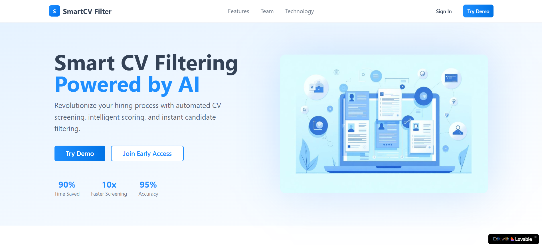 SmartCV Filter - AI-powered resume filtering for smarter hiring media 1