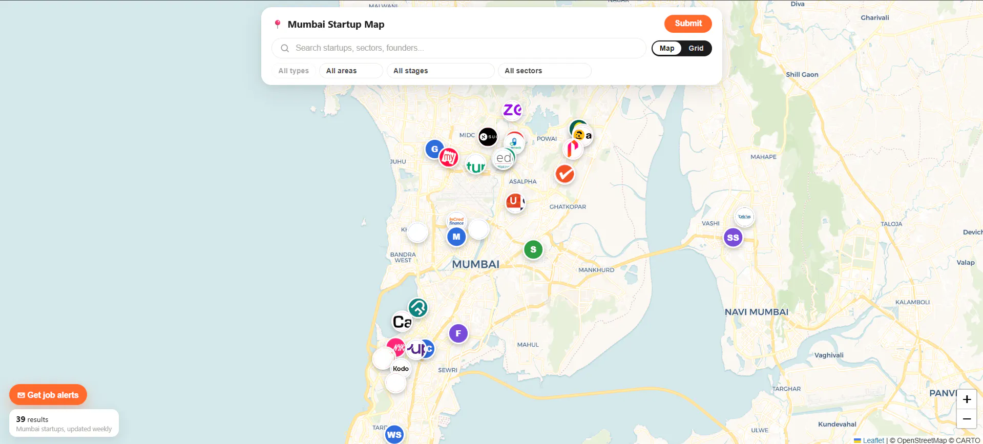 Mumbai Startup Map screenshot