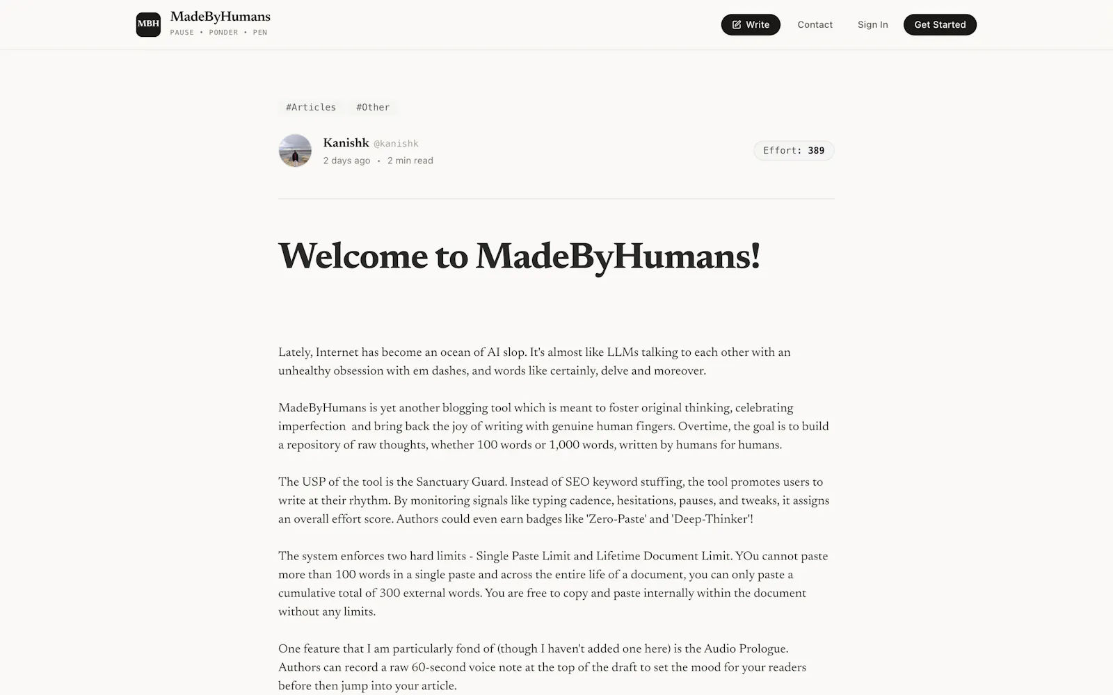 MadeByHumans screenshot 2