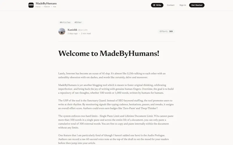 MadeByHumans screenshot 2