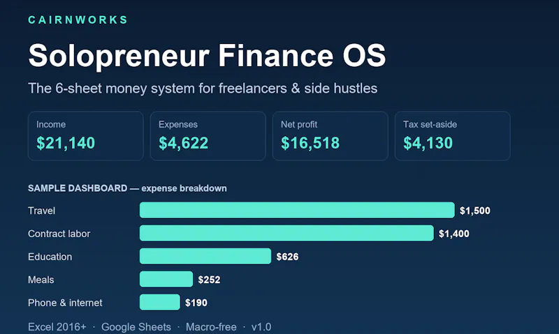 Solopreneur Finance OS screenshot 2