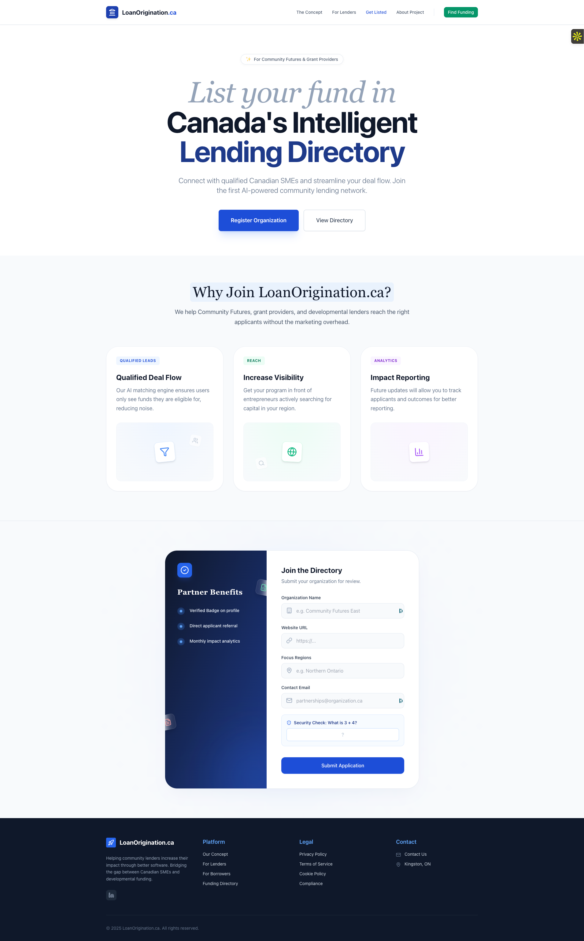 LoanOrigination.ca - Screenshot 2 showing product features and functionality