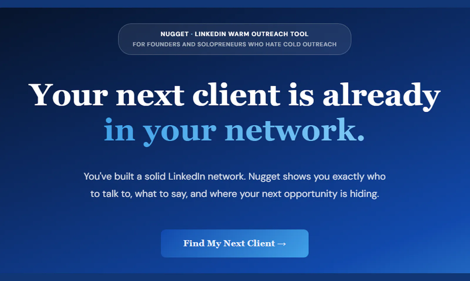 Nugget — LinkedIn Warm Outreach Tool screenshot 2