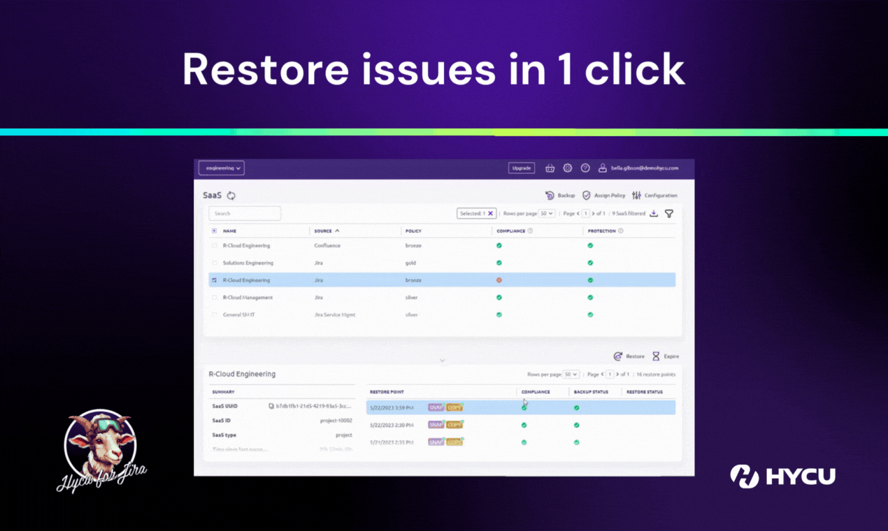 Backup e ripristino Hycu per JIRA media 2