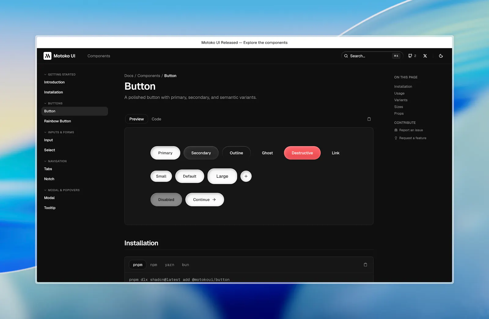 Motoko UI screenshot 5