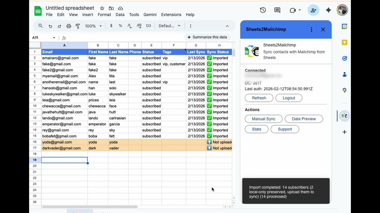 Sheets2Mailchimp gallery image