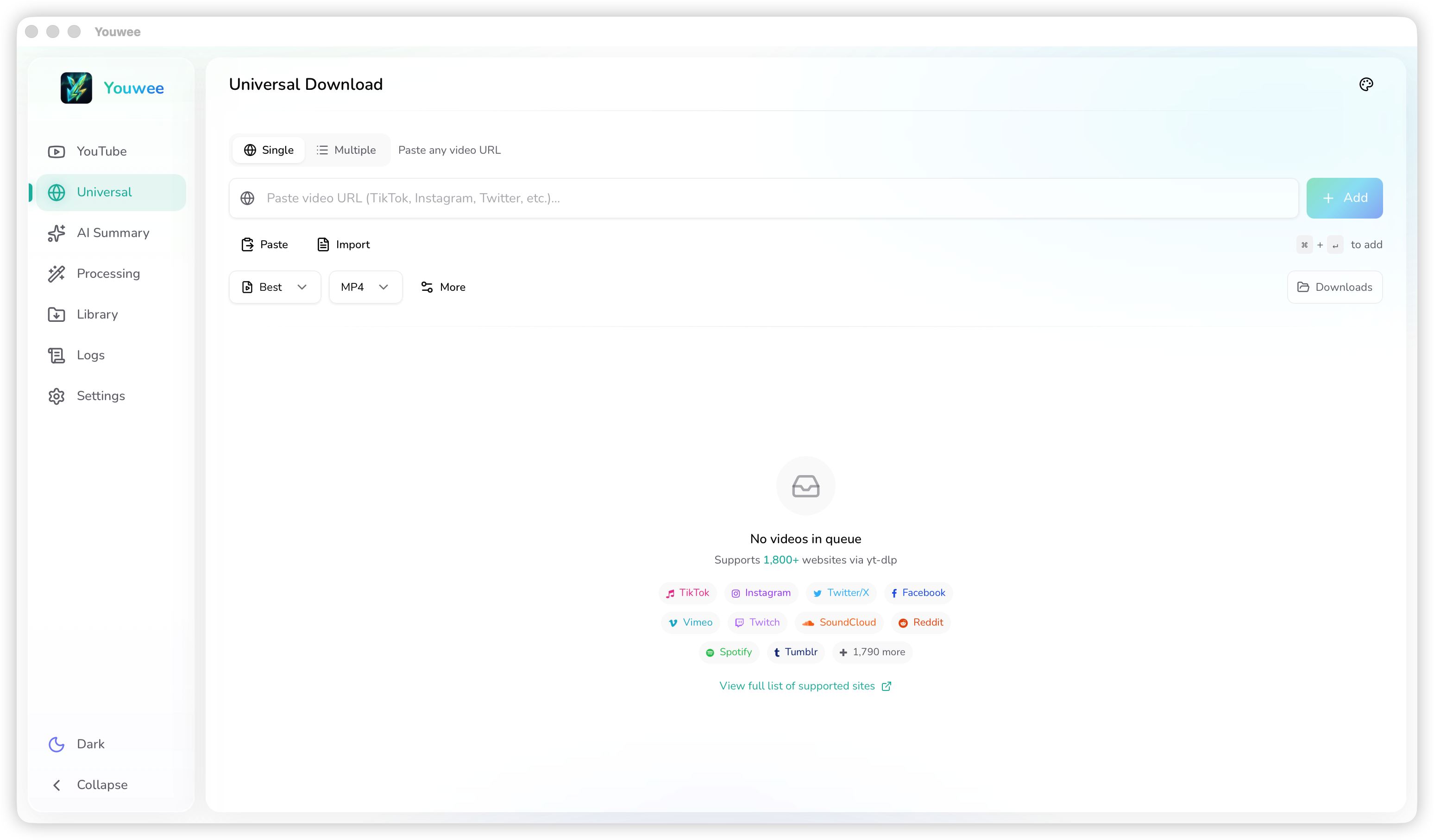 Youwee - Screenshot 5 showing product features and functionality