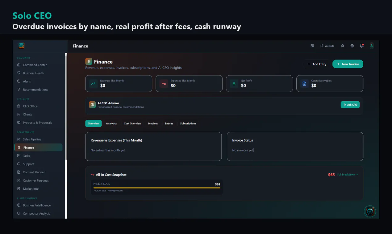 Solo CEO Blueprint Dashboard gallery image