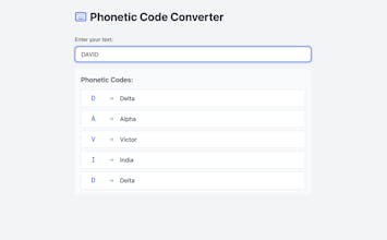 Phonetic Code Generator gallery image