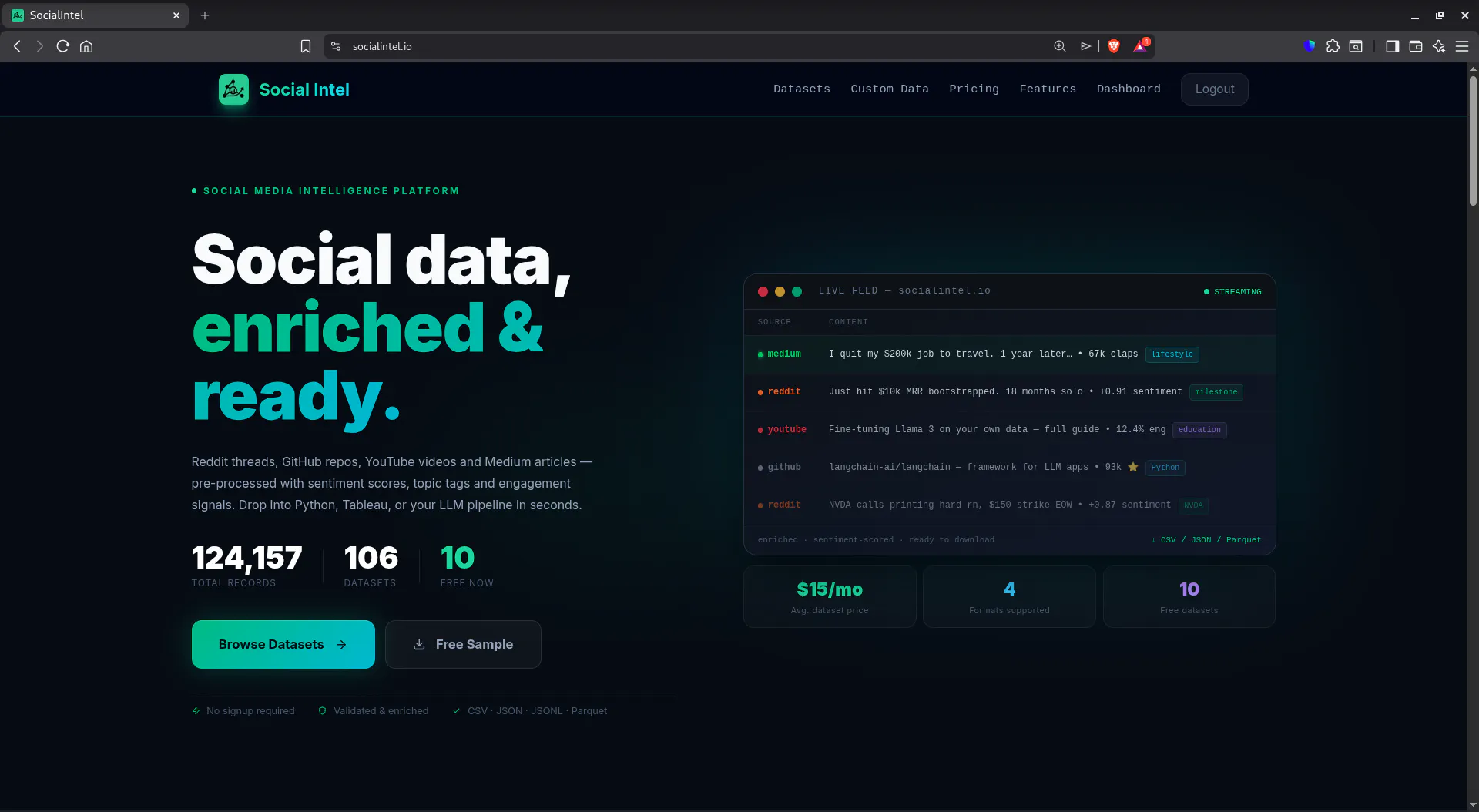 Social Intel product banner