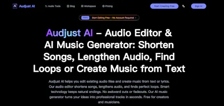 Audjust AIAudio EditorAI Music Generator gallery image