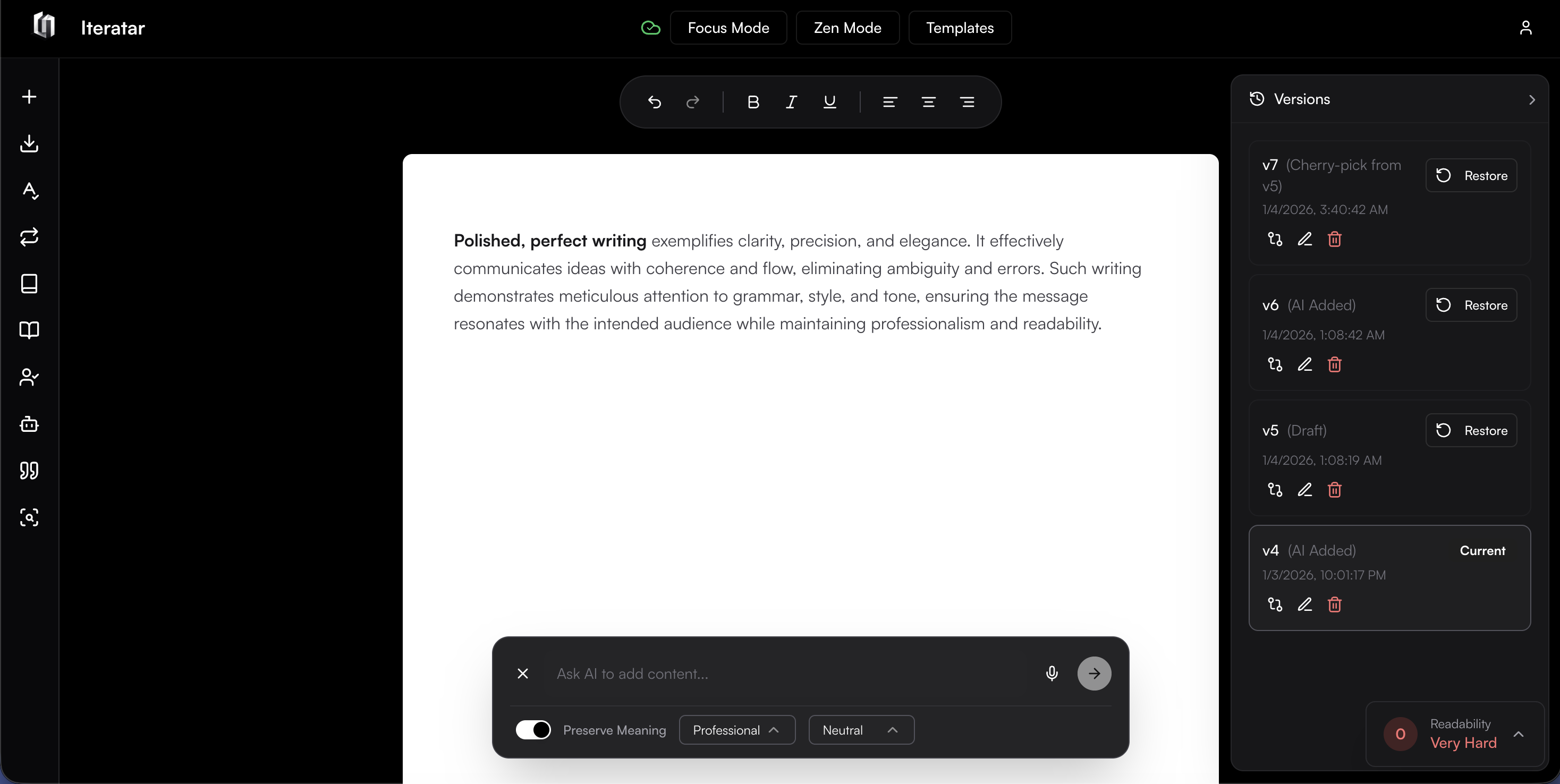 Iteratar - Screenshot 5 showing product features and functionality