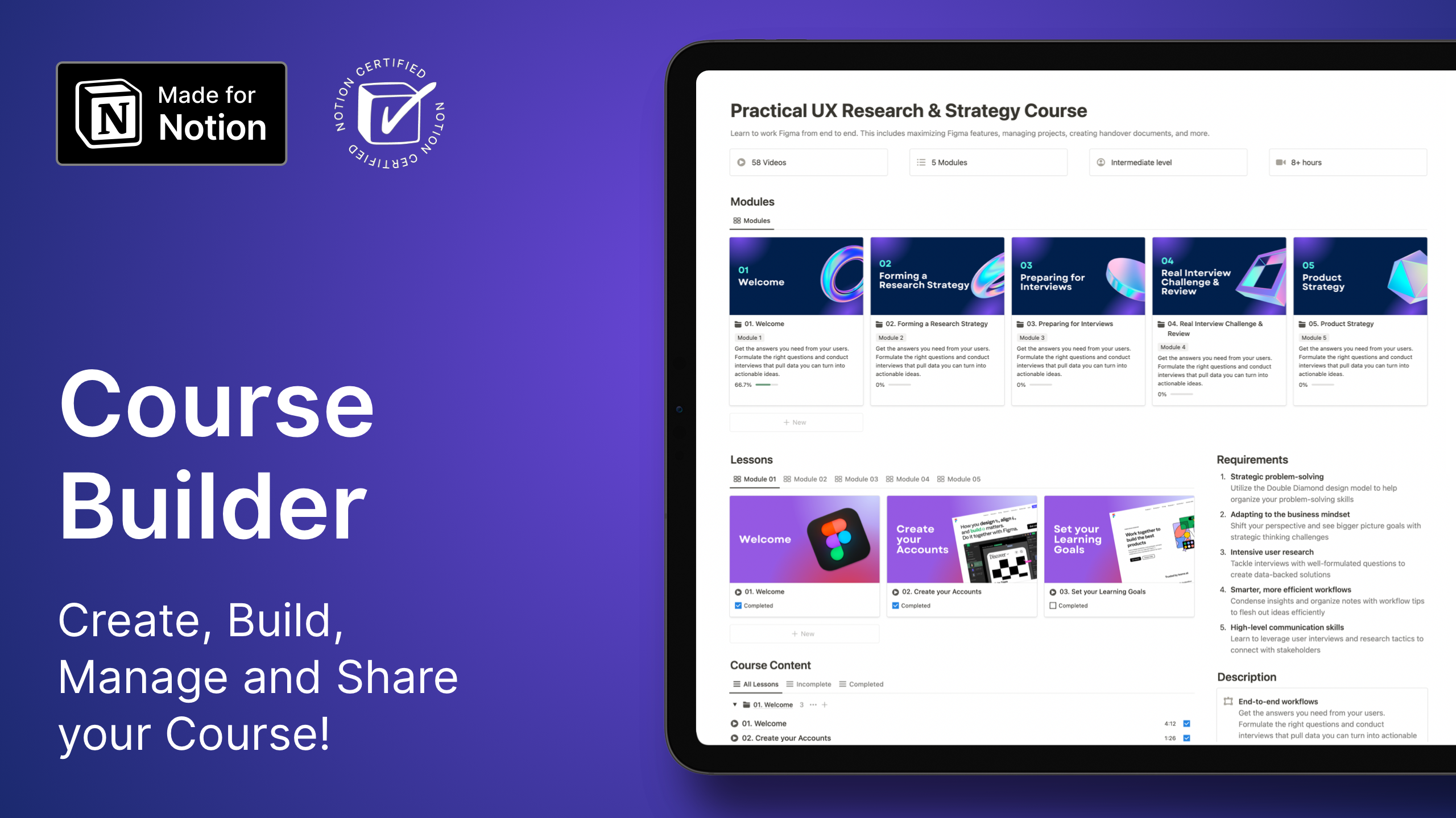 Course Builder Notion Template gallery image