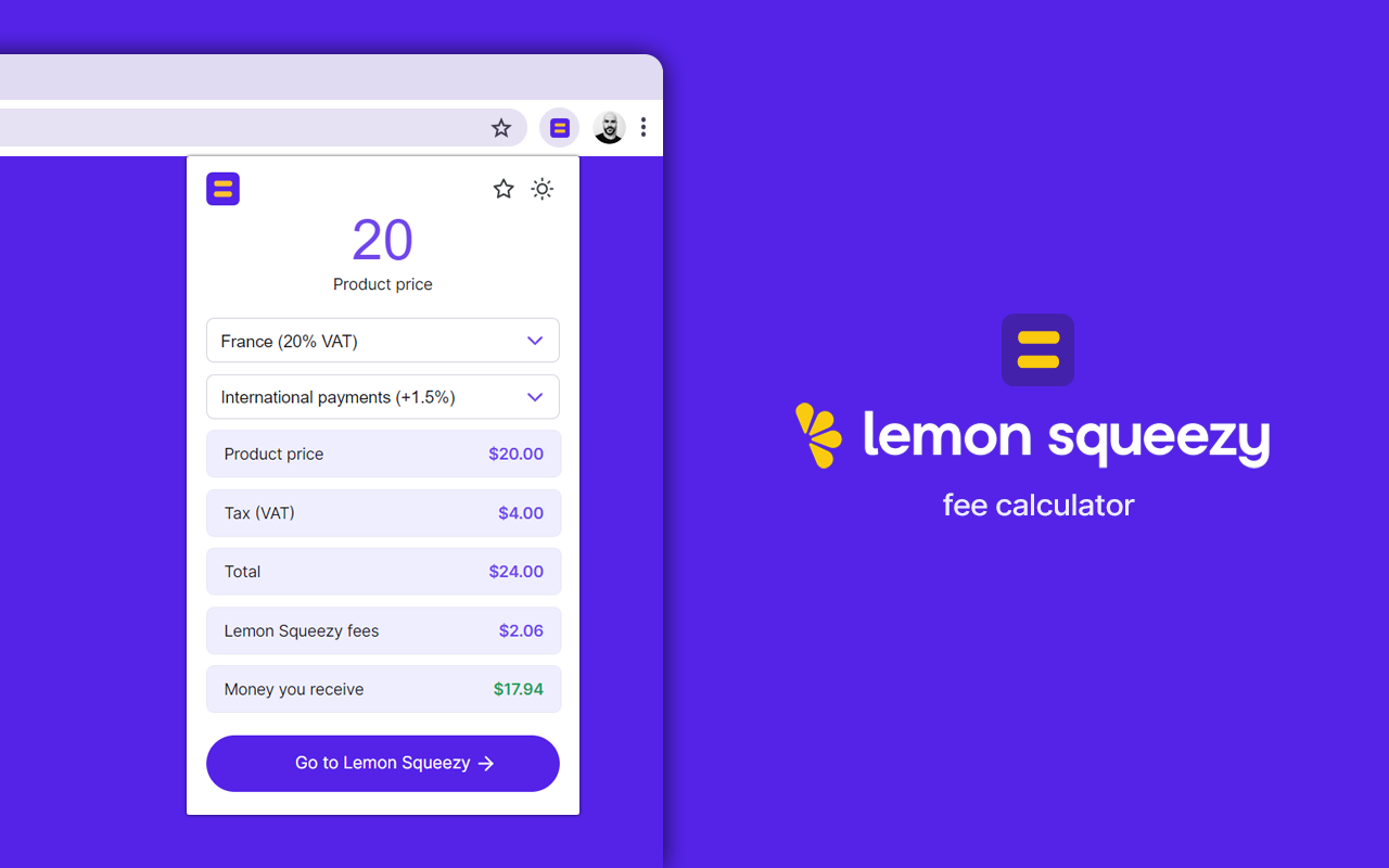 startuptile Lemon Squeezy Fee Calculator-Fees calculator to quickly determine fees and your profit