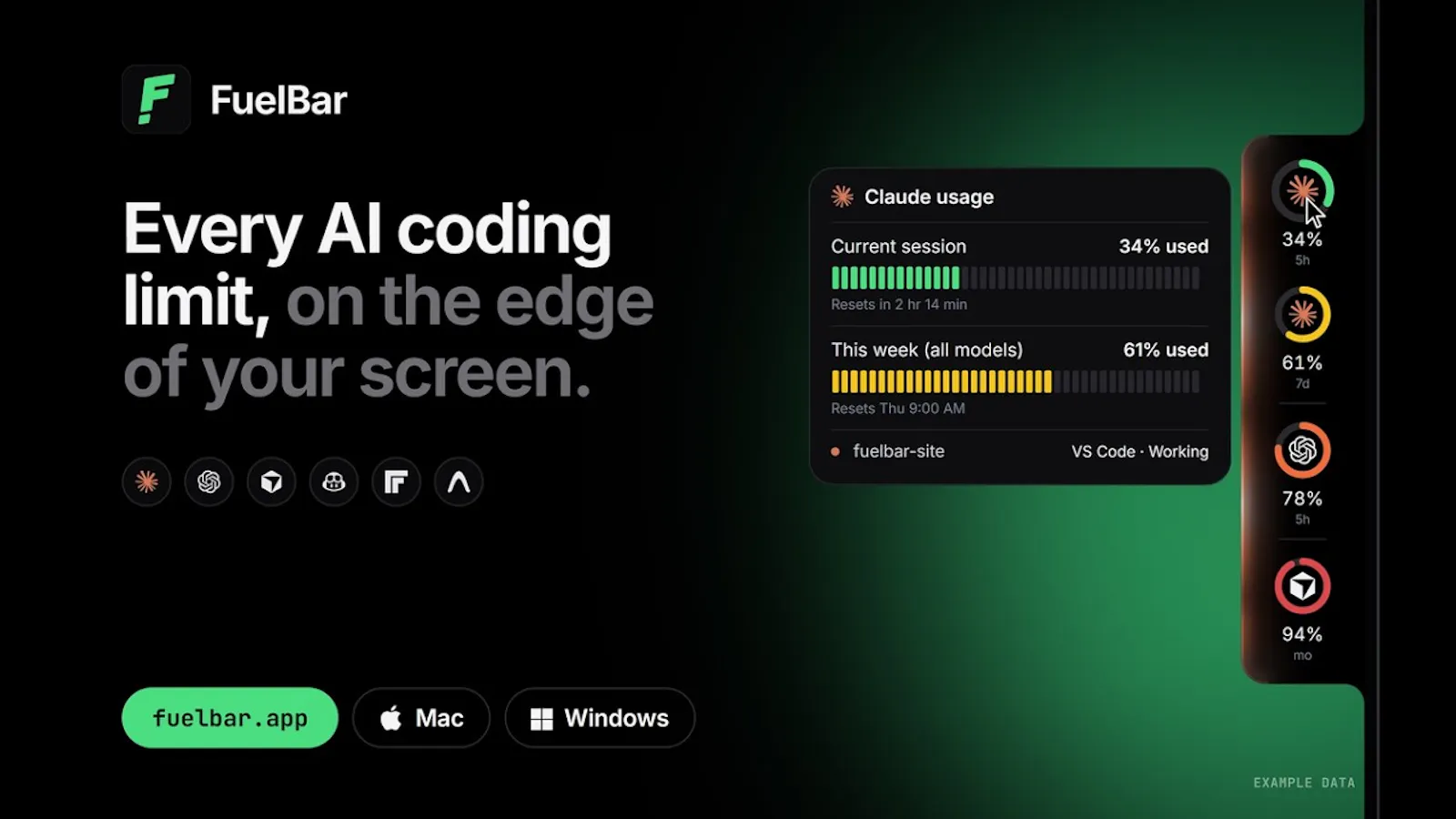 FuelBar for Mac and Windows screenshot 1 (video preview)