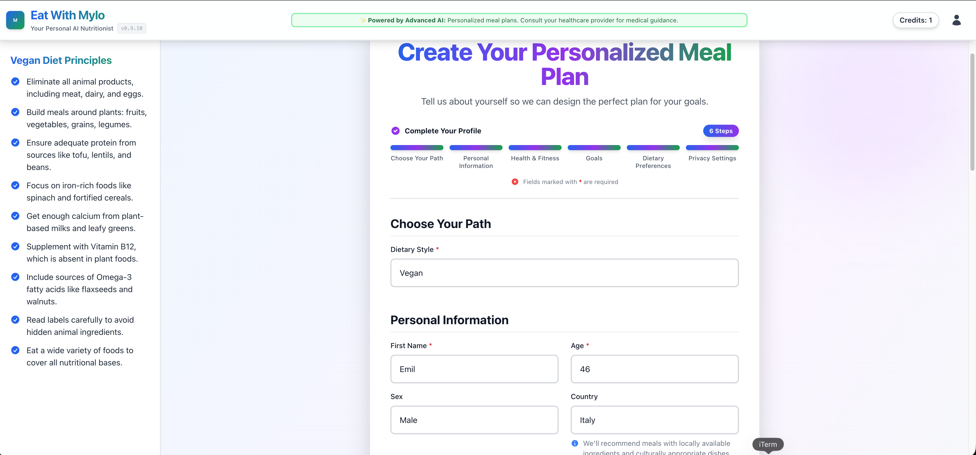 Mylo – Multi-Agent AI Nutrition Coach gallery image