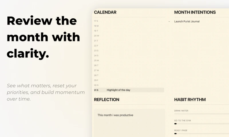 Purist Journal screenshot 2