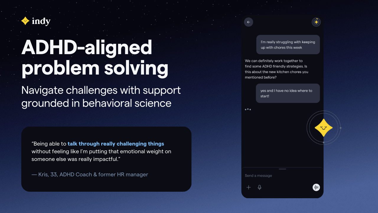 Indy: Your ADHD Copilot - Screenshot 4 showing product features and functionality