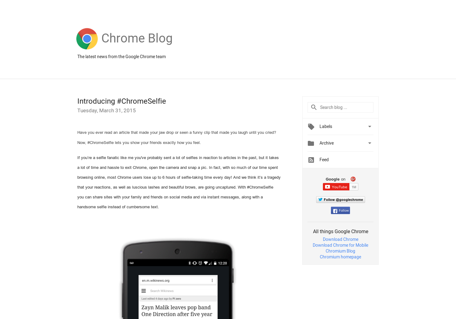 #ChromeSelfie