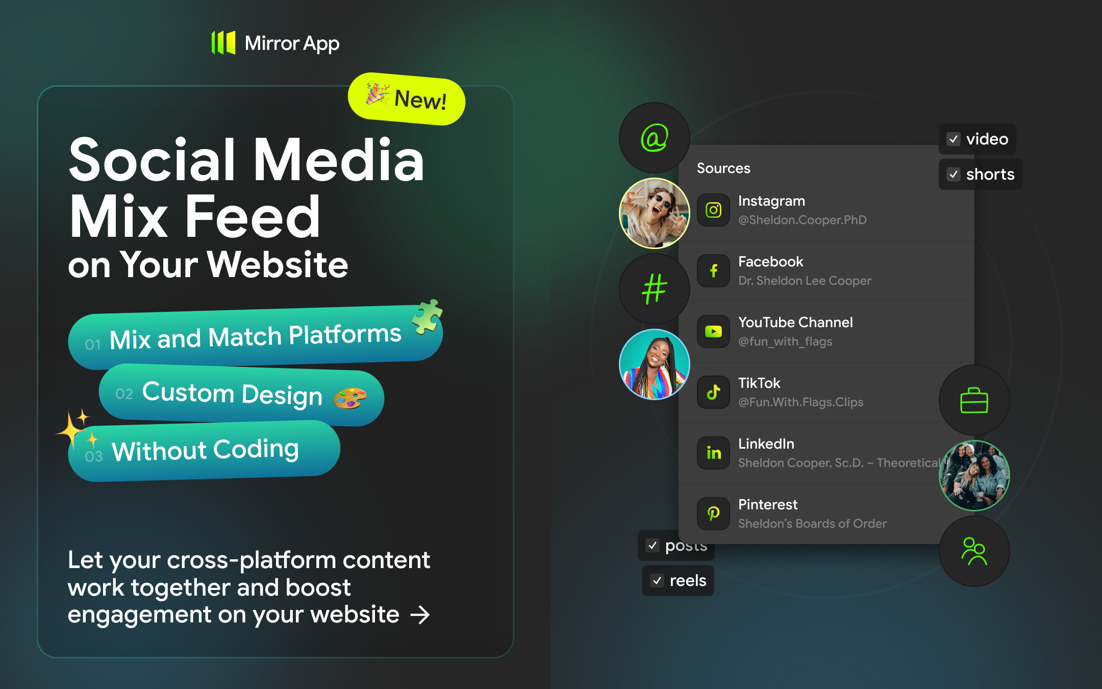 Mirror App. Social Mix Feed Widget gallery image