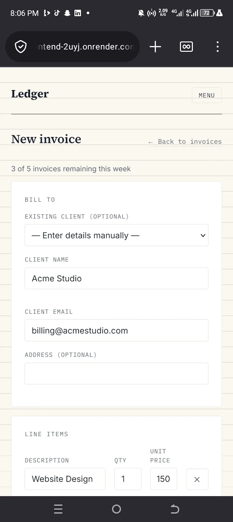 Ledger screenshot 2