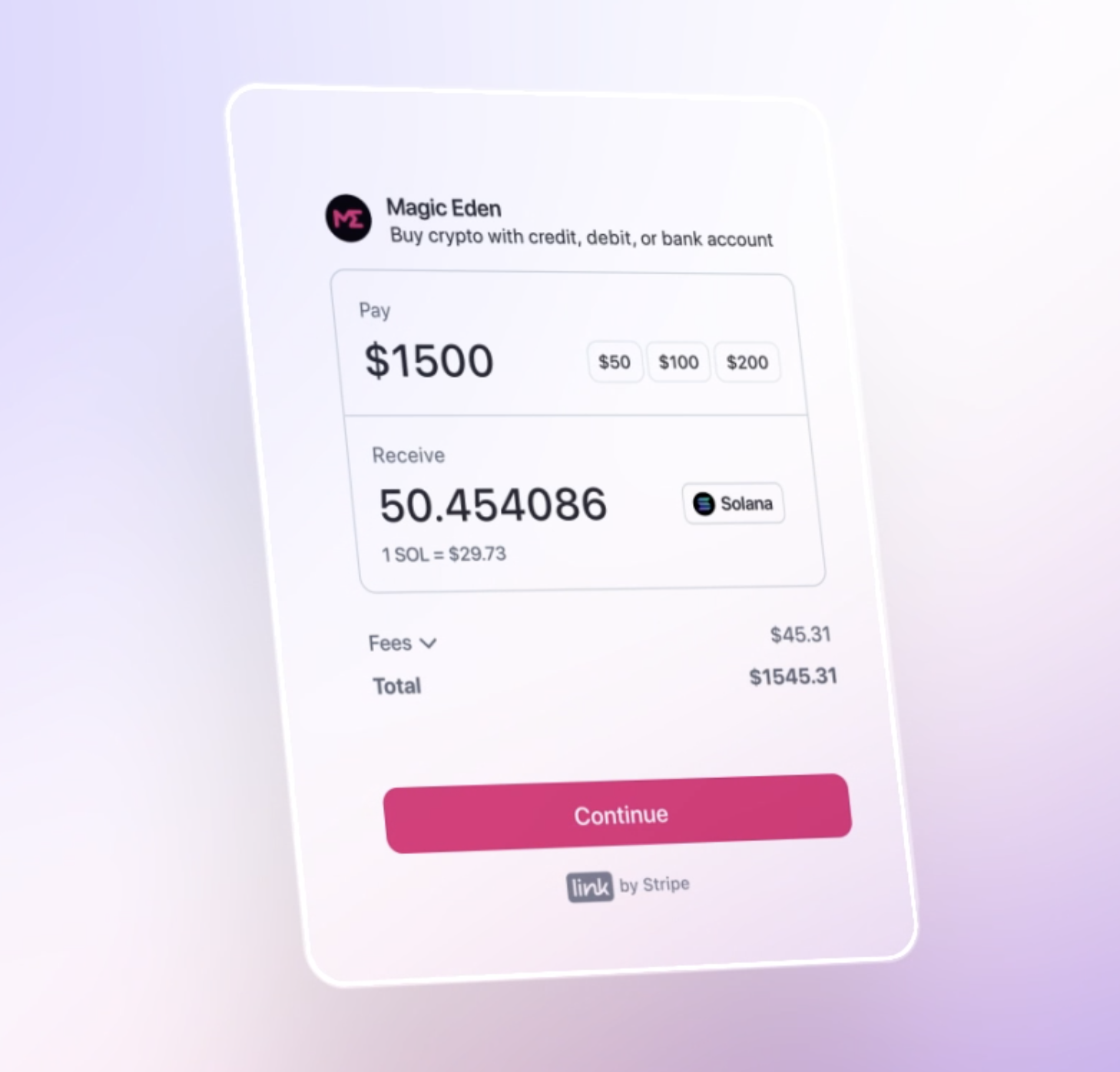 Stripe Fiat-to Crypto-Inramp