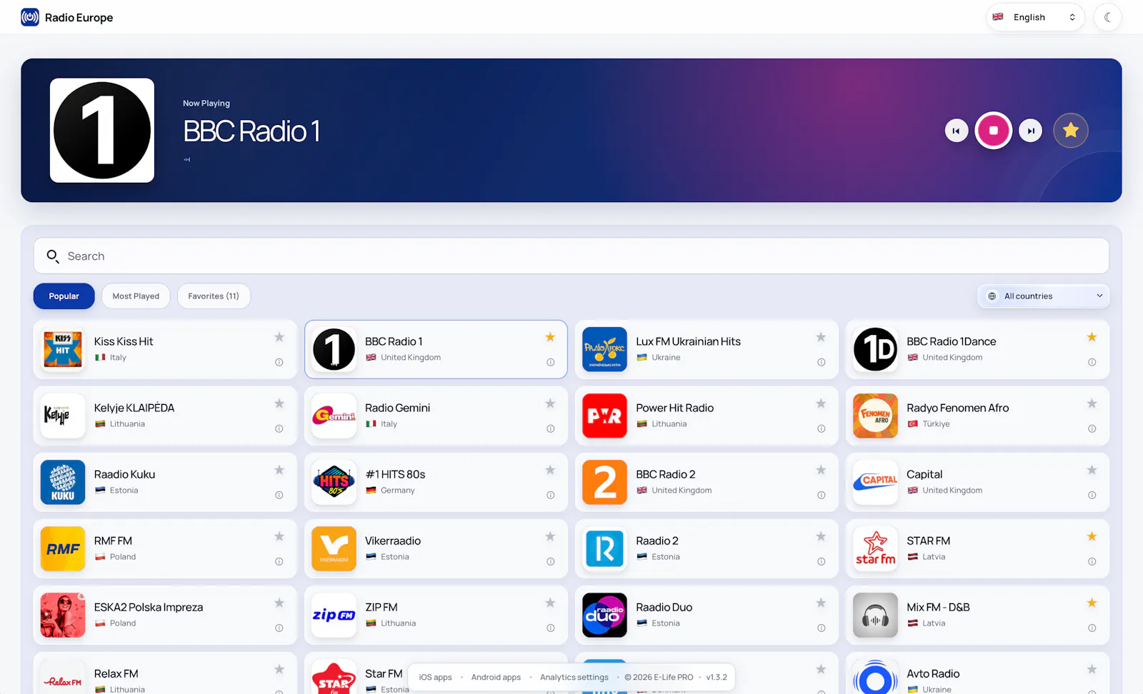 Radio Europe — Radio from across Europe screenshot 2