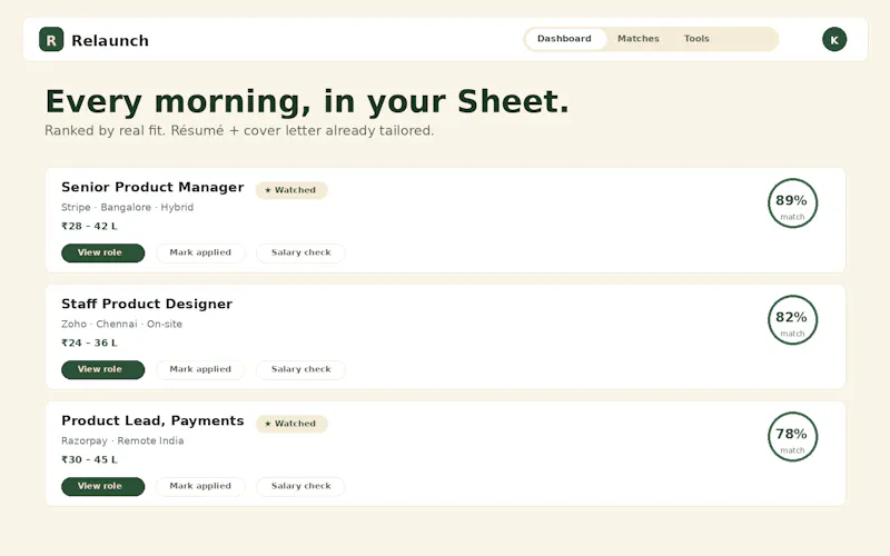 Relaunch your next role, found for you screenshot 3
