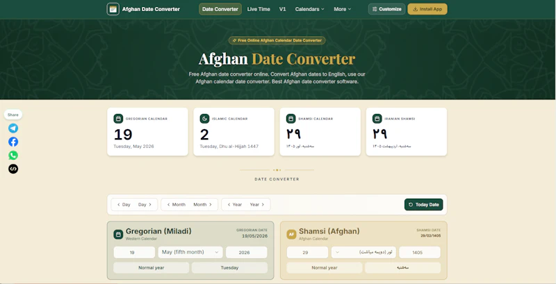 Afghan Date Converter screenshot 1