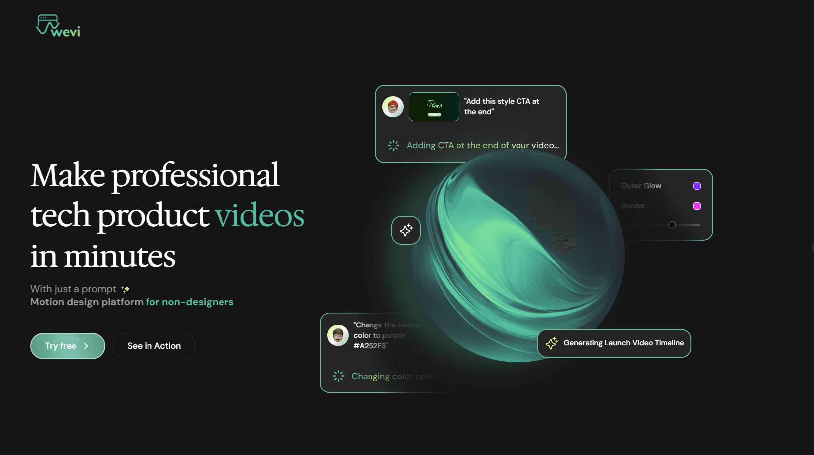 Wevi.ai - Screenshot 2 showing product features and functionality