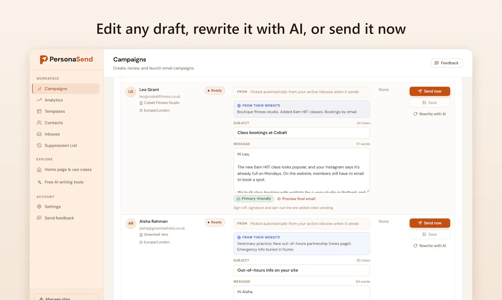 PersonaSend screenshot 3
