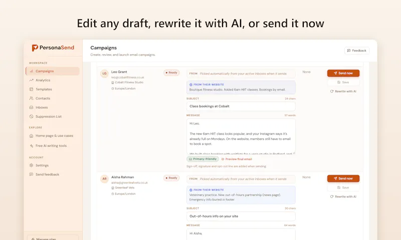 PersonaSend screenshot 3