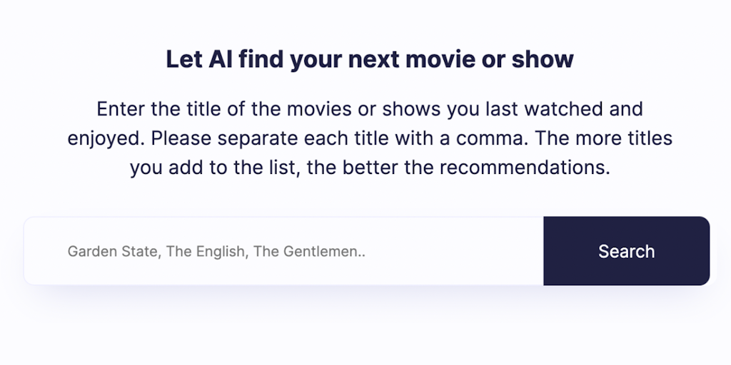 WatchNow AI - Let AI find your next movie or show