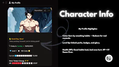 RPG Habits Tracker - Notion Template gallery image