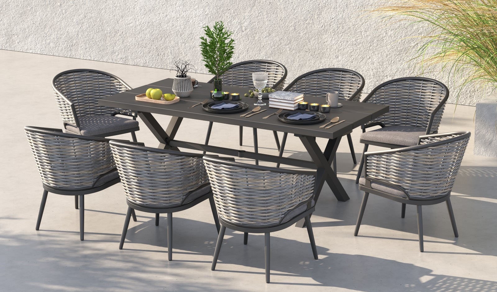 Patio Dining Set with Umbrella Hole