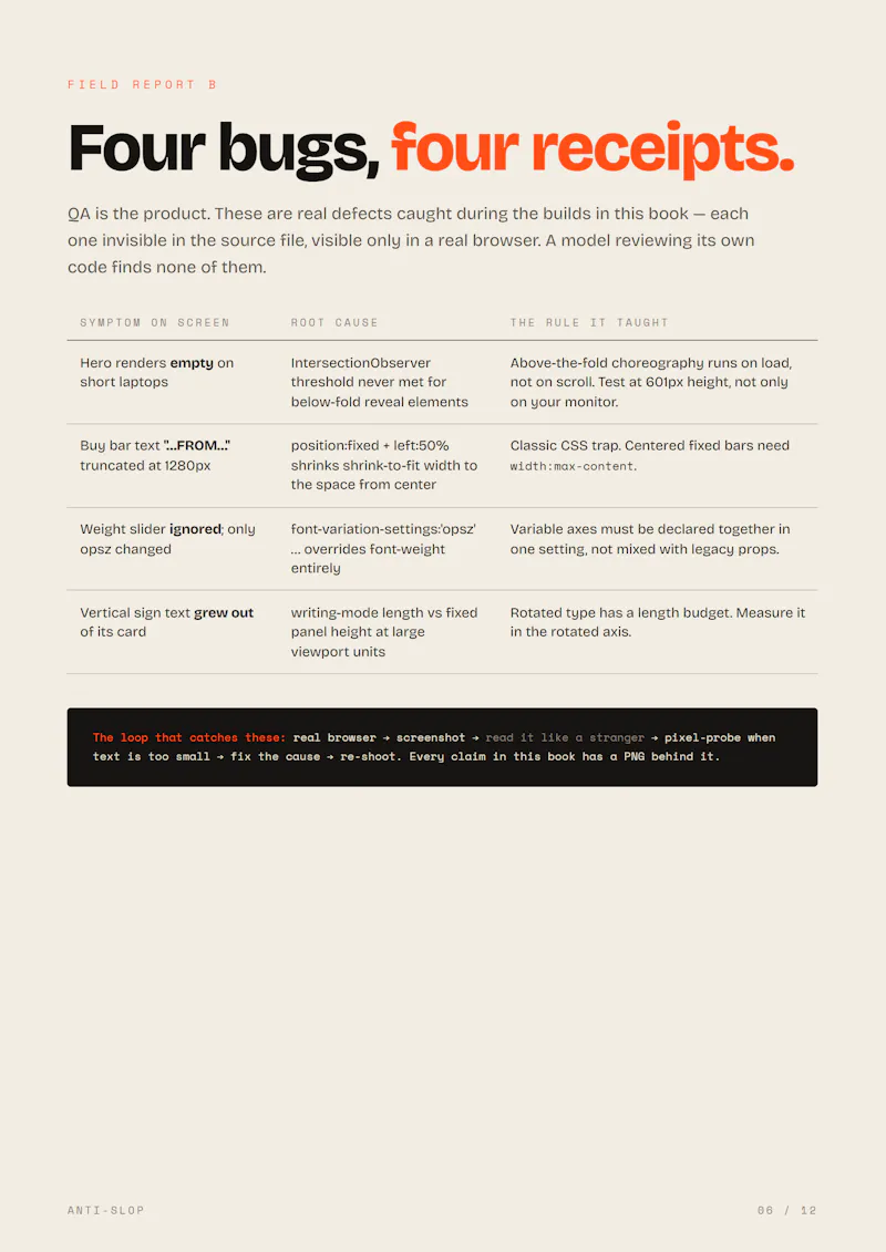 ANTI-SLOP — The Agent Design Playbook screenshot 4