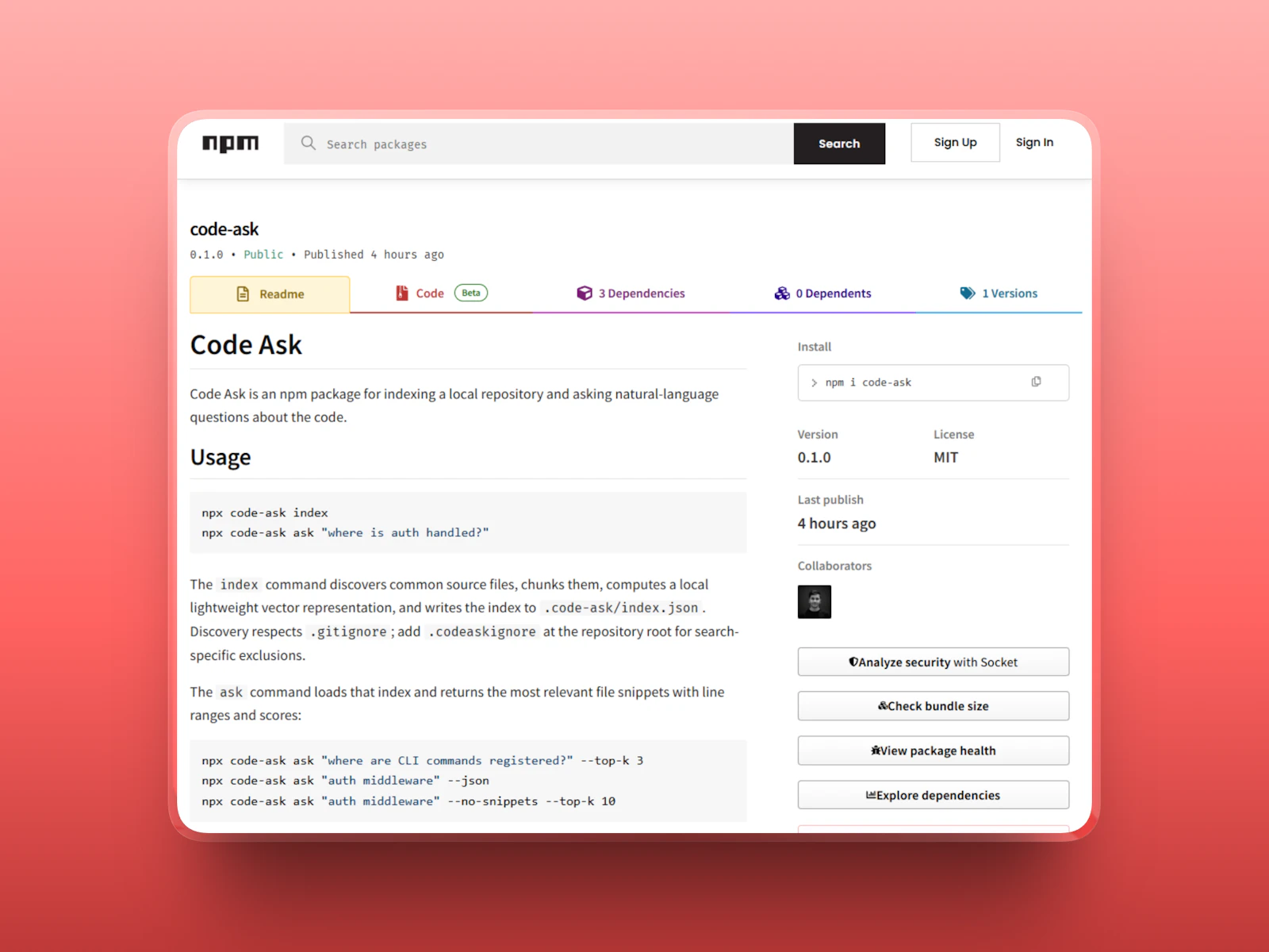 code-ask screenshot 1