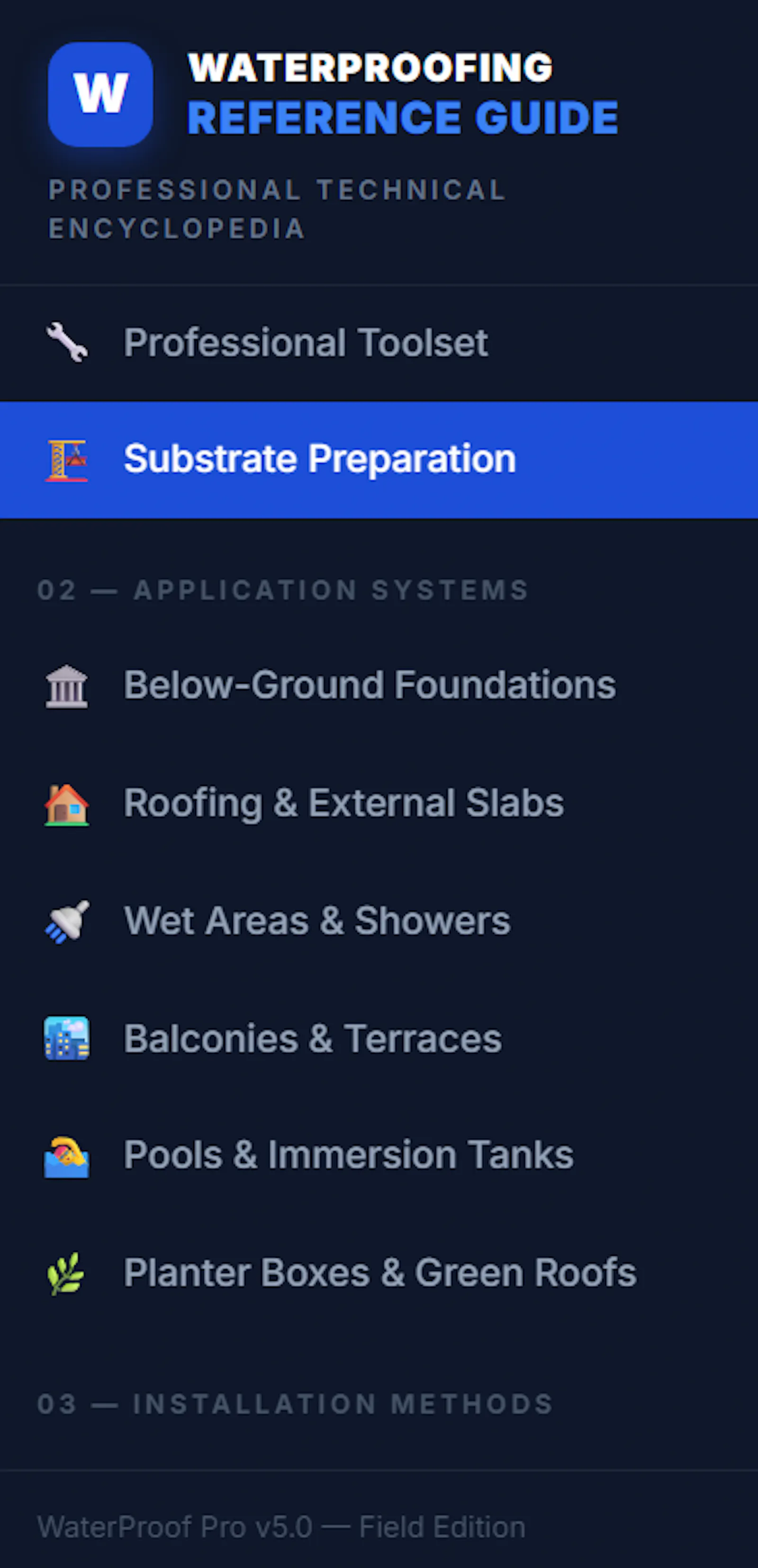 Construction Waterproofing Guide screenshot 7