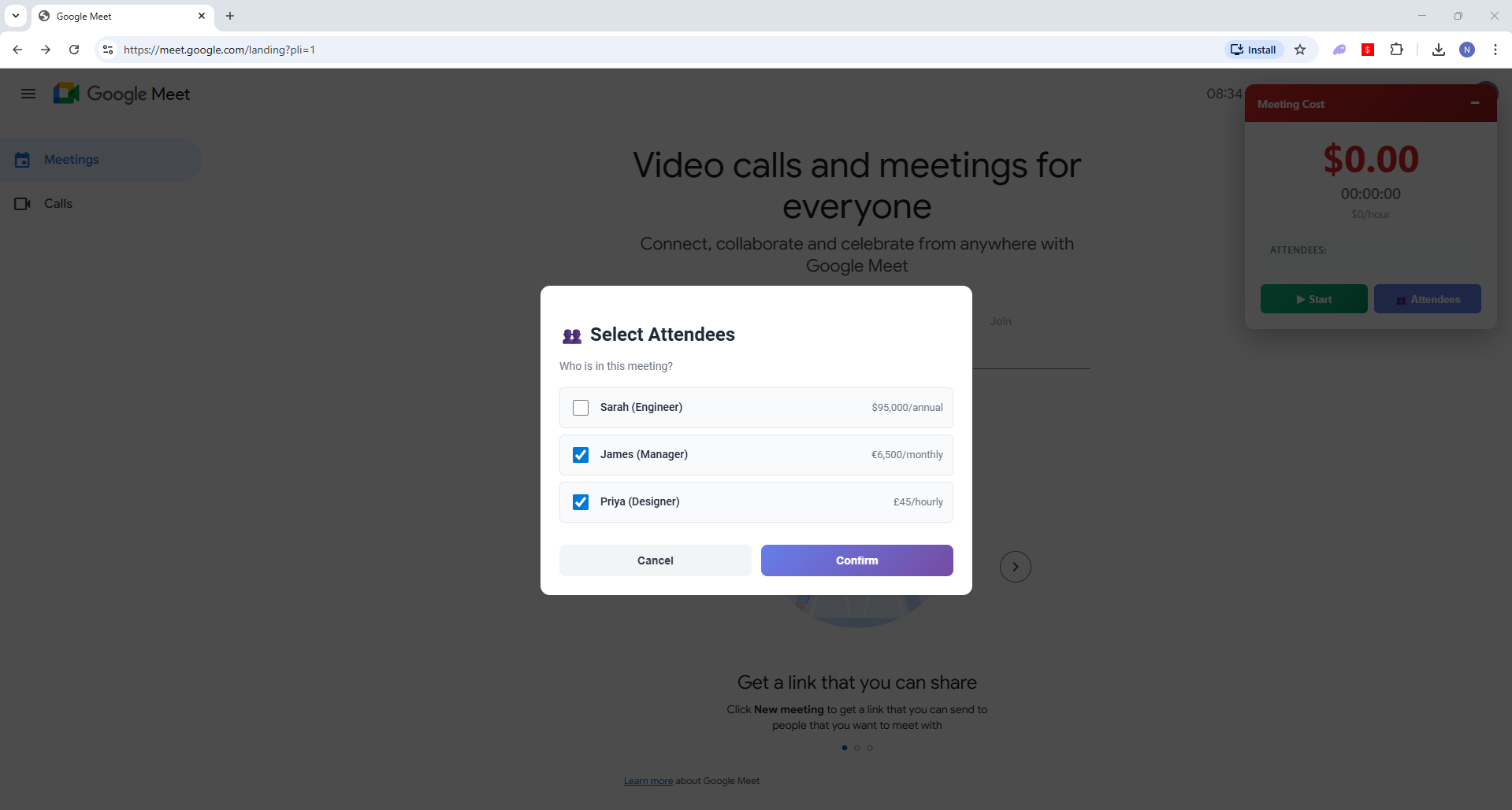 Meeting Cost Calculator gallery image