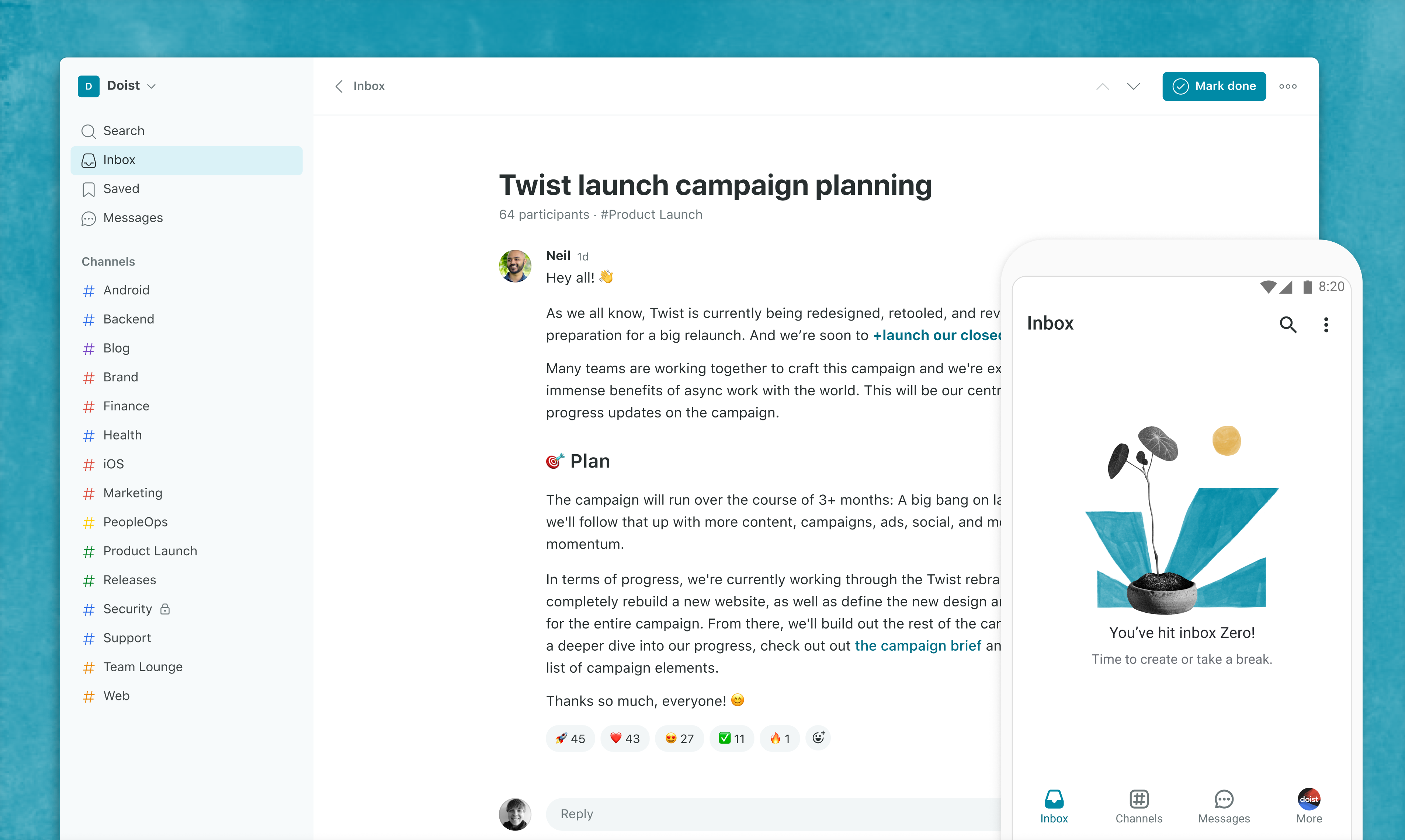 Twist: Organized work communication for flexible teams