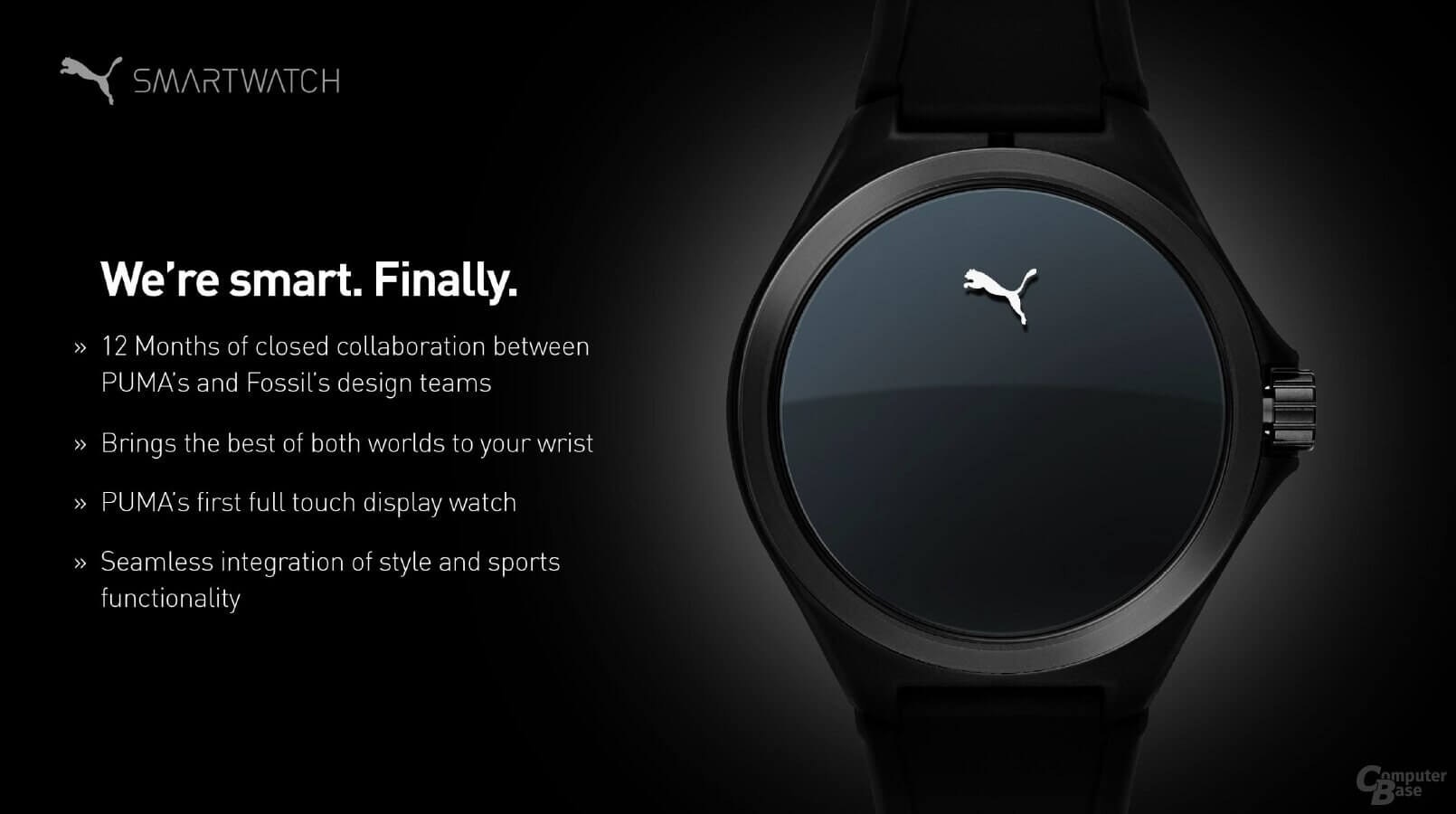 puma 44mm smartwatch with heart rate monitor