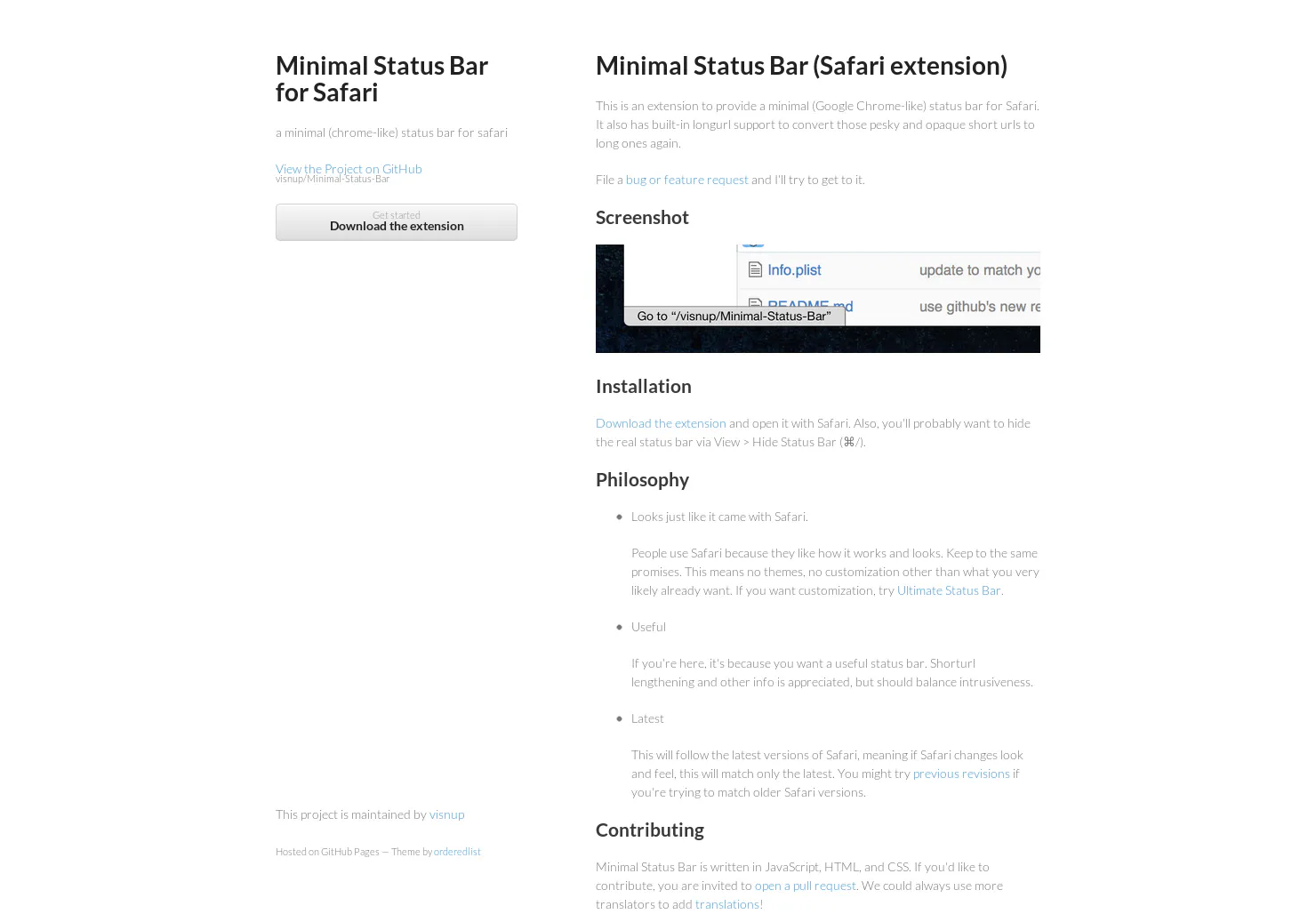 Minimal Status Bar