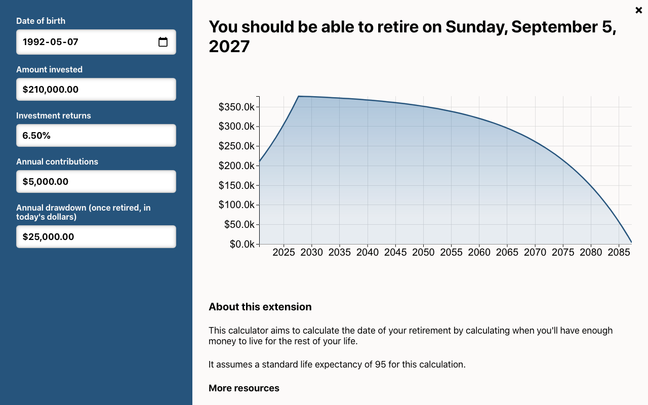 RetireTab - Browser Extension gallery image