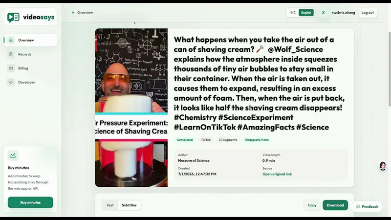 Videosays screenshot 1 (video preview)