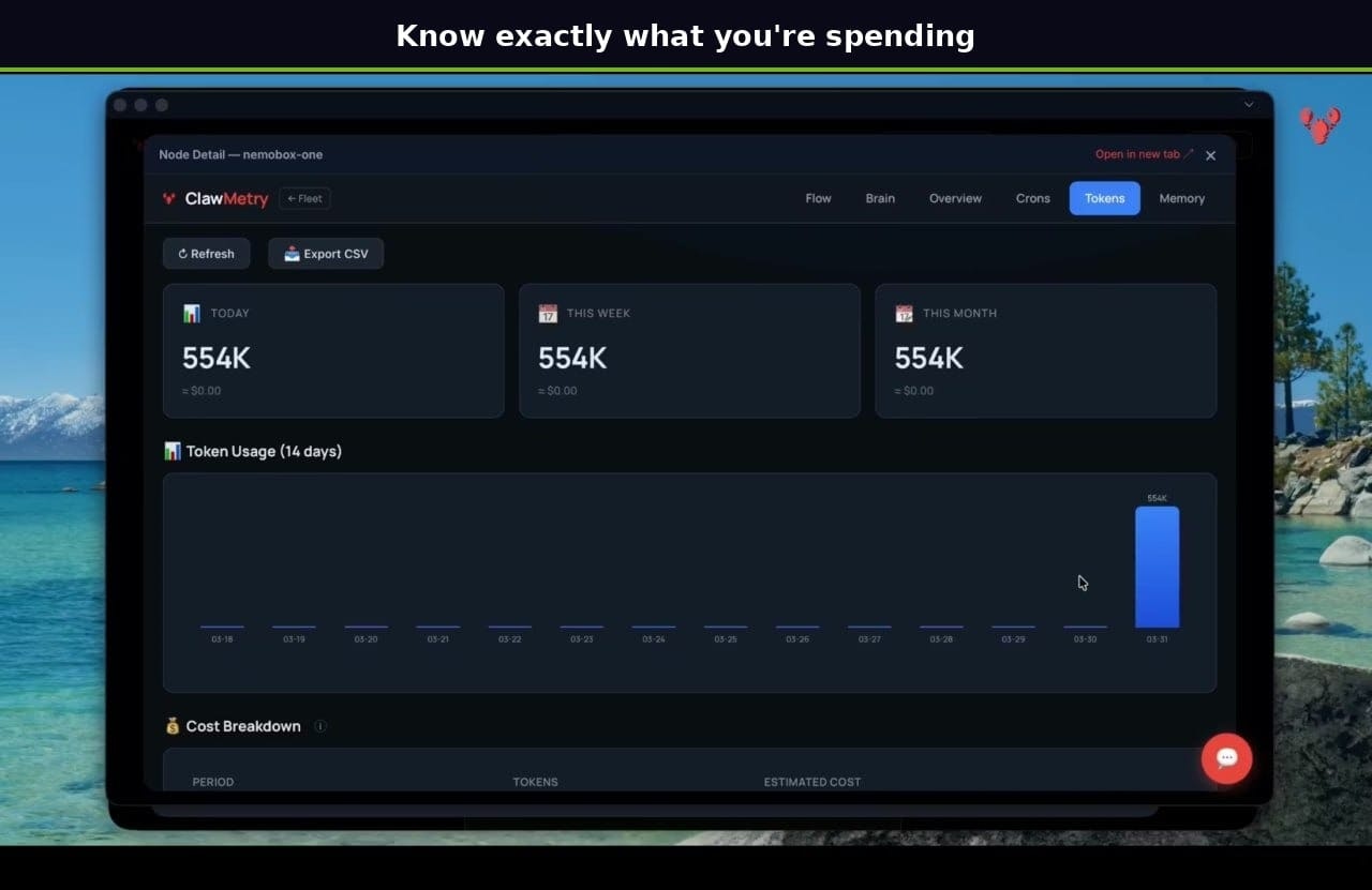 ClawMetry for NVIDIA NemoClaw gallery image