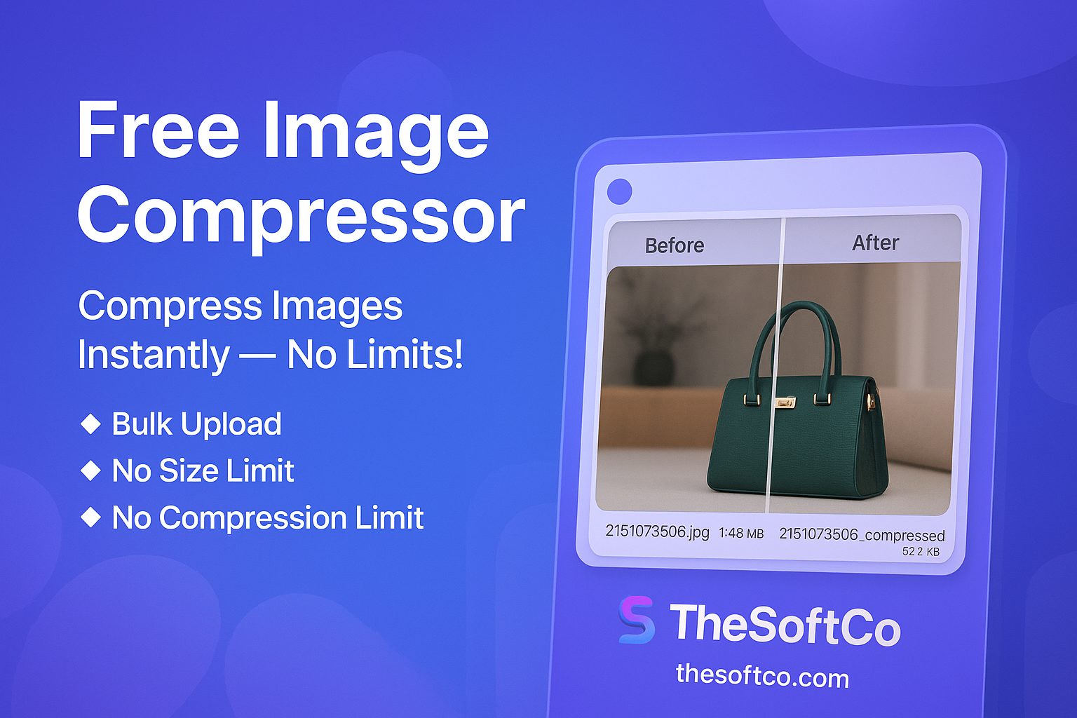 TheSoftCo Image Compressor - Product Hunt launch logo and brand identity