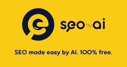 Логотип SEOBy.ai, на котором изображена белая шестеренка с текстом &ldquo;Ускорьте свой маркетинг с SEOBy.ai&rdquo;