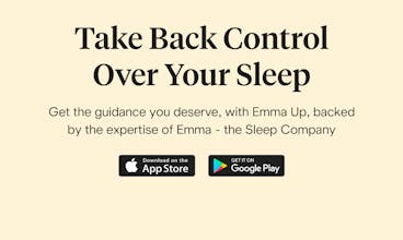 Uma pessoa acordando se sentindo revigorada depois de usar as ferramentas de otimização do sono da Emma Up.