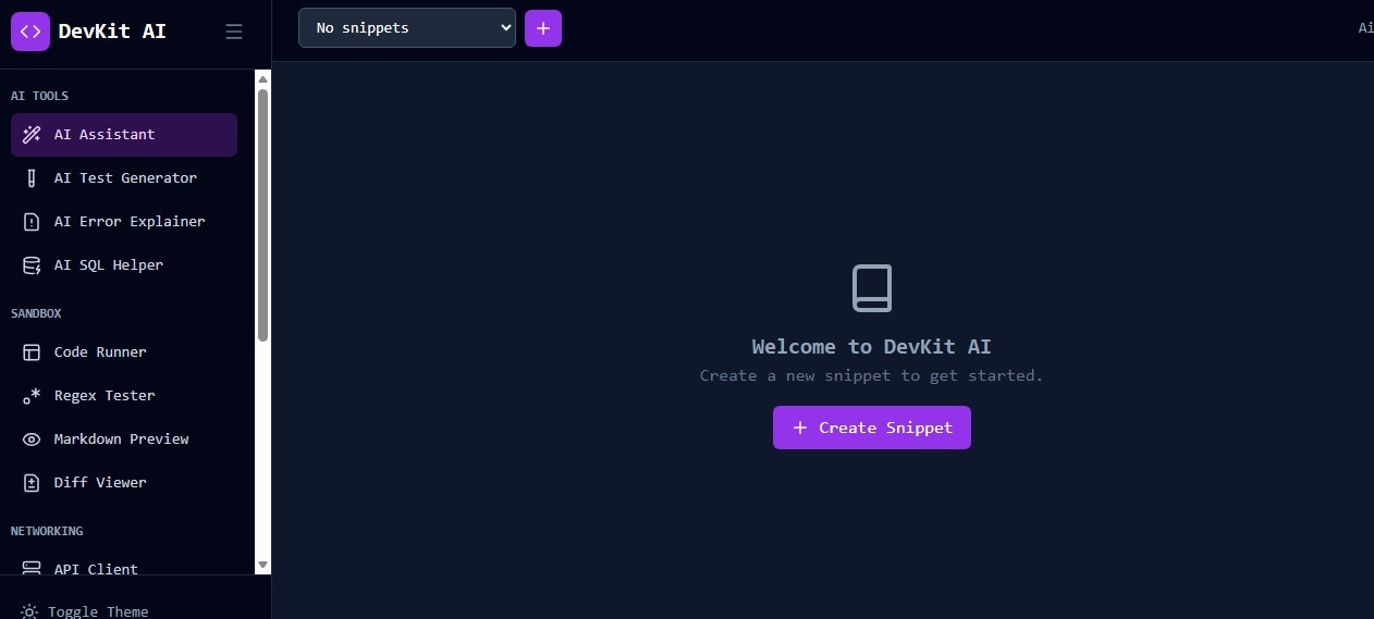 Dev-kit - Main product screenshot demonstrating key features and user interface