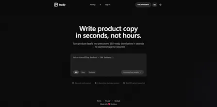 Prodly AI product description generator gallery image